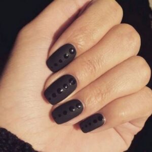 Black matte nails Design