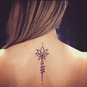 lotus flower on back tattoos for women