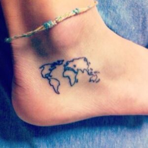 Map Ankle Tattoo