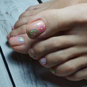 Colorful Toe Nail Art