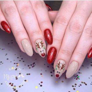 Cute and Beautiful Reindeer Nails