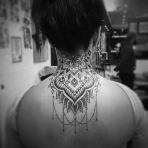 Patterns back of neck tattoo