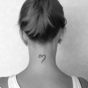 Heart back of neck tattoo