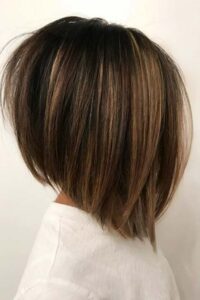 Stacked Long Bob with Highlights