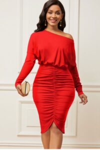 Long Sleeve red Dress