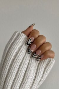 Zebra Tips Nails