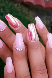 Mirrored Pink Nails