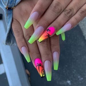 Ombre Tropical Nails for Summer