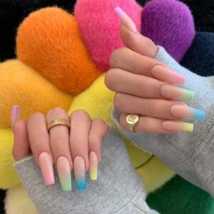 Nude and Pastel Nail Design