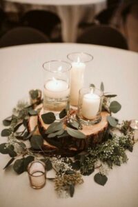 budget friendly rustic wedding centerpiece ideas with candles