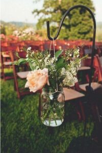 floral jar rustic wedding decoration