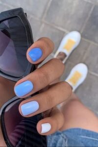Blue Gradient Nails, short nails, short nail designs, nail designs for short nails, designs for short nails, short nail ideas, short cute nails, nail designs short