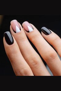 Short Monochrome Nails, short nails, short nail designs, nail designs for short nails, designs for short nails, short nail ideas, short cute nails, nail designs short