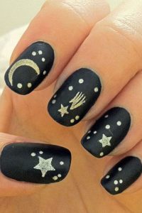 Stars and Moons Short Nails, short nails, short nail designs, nail designs for short nails, designs for short nails, short nail ideas, short cute nails, nail designs short