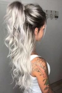 Silver Hair with Dark Roots