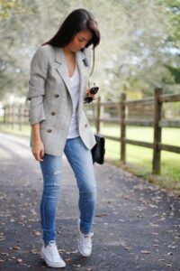 White Sneakers With A Blazer