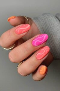 Matte Swirls Nails