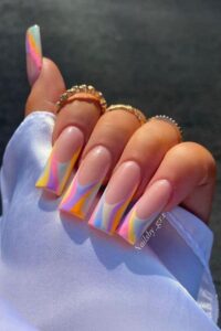 Colorful Swirl Nail Tips
