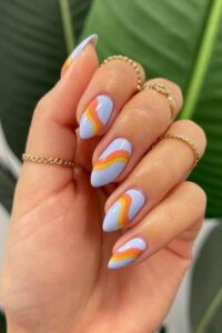 Ocean and Sunset Color Swirls