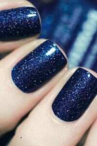 Shimmery Navy Blue Nails