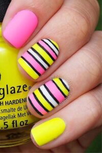 Pink And Yellow With Black Stripes