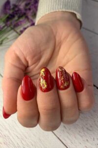 Almond Short Red Nails