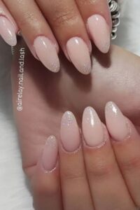 Pearly Pink Almond Nails