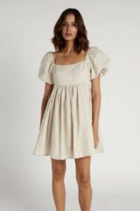 Mini Dress with Puff Sleeve