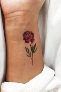 Red Carnation Tattoo on Wrist