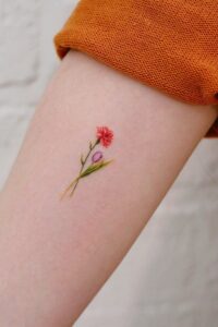 Minimalistic Carnation Tattoo