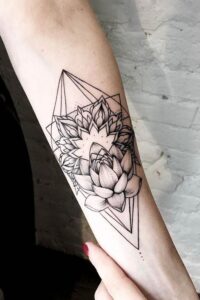 Geometric Carnation Tattoo