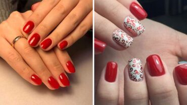 28 Stylish Short Red Nails You Need To See