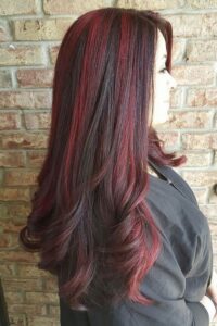 Black Hair with Red Highlights
