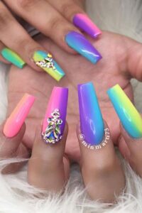 Bold Rainbow Nails