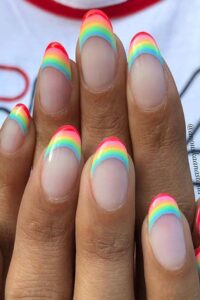 Cute Rainbow Nail Tips