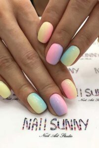Pretty Rainbow Nails