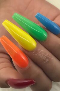 Vibrant Rainbow Nails