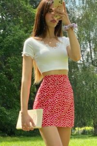 Red Polka Dot Mini Skirt