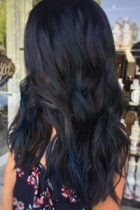 Black Hair with Blue Highlights