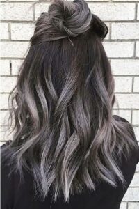 Black Hair with Grey Highlights