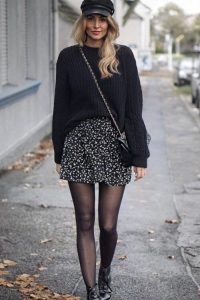 Black Pullover and Polka Dot Skirt