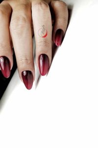 Black to Red Ombre Nail Design