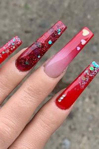 Glittery and Glamorous Red Ombre