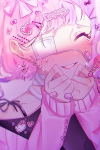 Anime Girl pink iphone wallpaper