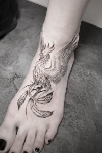 Phoenix Foot Tattoo