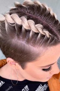 French Braid Shaved Sides