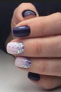 Dark Nails with Glitter