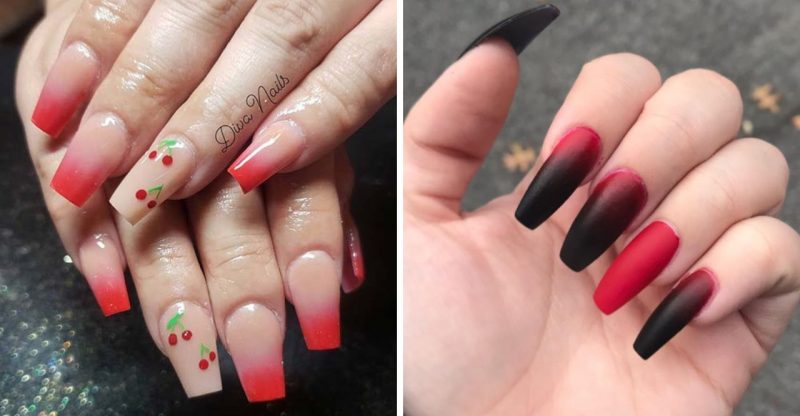 24 Gorgeous Red Ombre Nails Designs and Ideas
