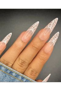 Spider Web Tips, halloween nails, halloween nails ideas, halloween nails designs