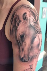Horse Tattoo, shoulder tattoo for women